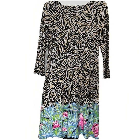 Lilly Pulitzer Ophelia Dress Small Onyx Zebras Can You Zee Me Swing Trapeze - Picture 1 of 6